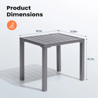Pellebant Table d'appoint d'extérieur en aluminium pour patio, table de bout rectangulaire - 46 cm (L) * 35 cm (l) * 40 cm (H)
