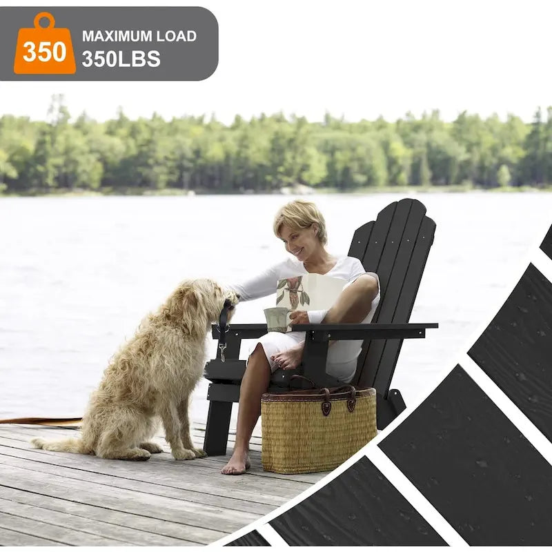 WINSOON Fauteuil Adirondack Pliant d'Extérieur HIPS Tout Temps pour Jardin, Patio