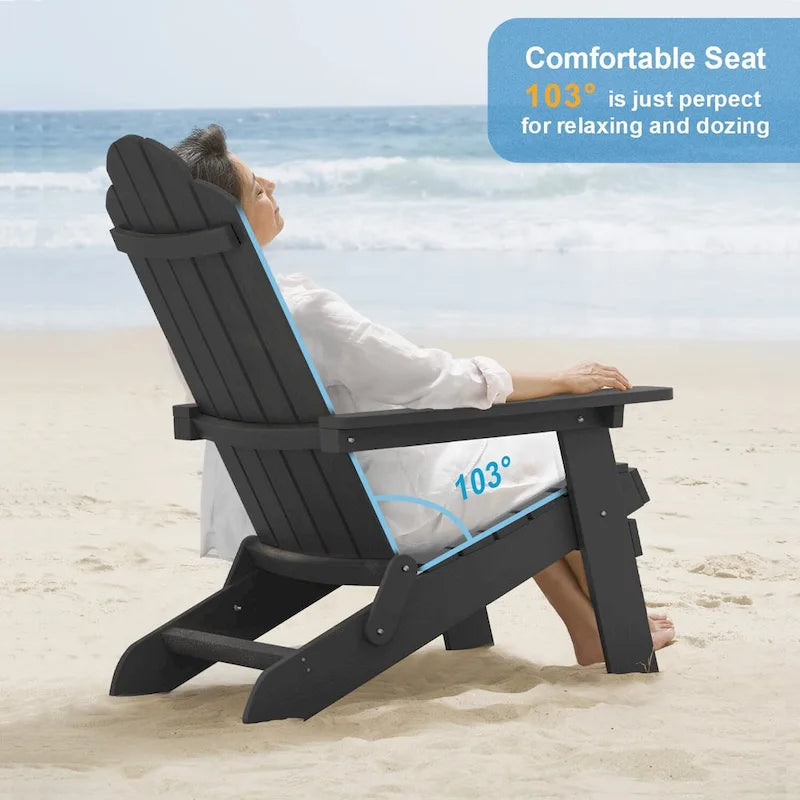 WINSOON Fauteuil Adirondack Pliant d'Extérieur HIPS Tout Temps pour Jardin, Patio