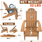 WINSOON Fauteuil Adirondack Pliant d'Extérieur HIPS Tout Temps pour Jardin, Patio