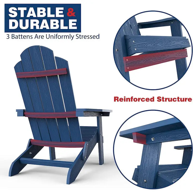 WINSOON Fauteuil Adirondack Pliant d'Extérieur HIPS Tout Temps pour Jardin, Patio