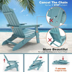 WINSOON Fauteuil Adirondack Pliant d'Extérieur HIPS Tout Temps pour Jardin, Patio