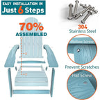 WINSOON Fauteuil Adirondack Pliant d'Extérieur HIPS Tout Temps pour Jardin, Patio