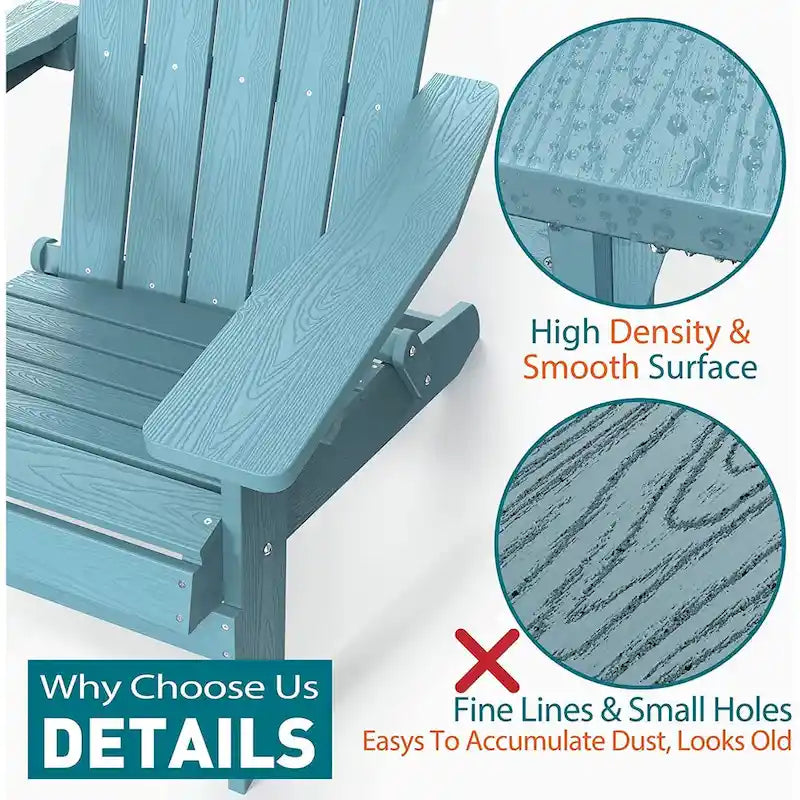 WINSOON Fauteuil Adirondack Pliant d'Extérieur HIPS Tout Temps pour Jardin, Patio