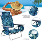 Lot de 2 ou 4 Chaises de Plage Pliantes Inclinables d'Extérieur à 5 Positions