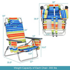 Lot de 2 ou 4 Chaises de Plage Pliantes Inclinables d'Extérieur à 5 Positions