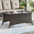 Table basse de patio d'extérieur en osier Pocassy - Rectangulaire - 46.5X28.5X21