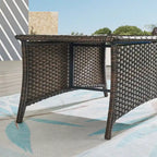 Table basse de patio d'extérieur en osier Pocassy - Rectangulaire - 46.5X28.5X21