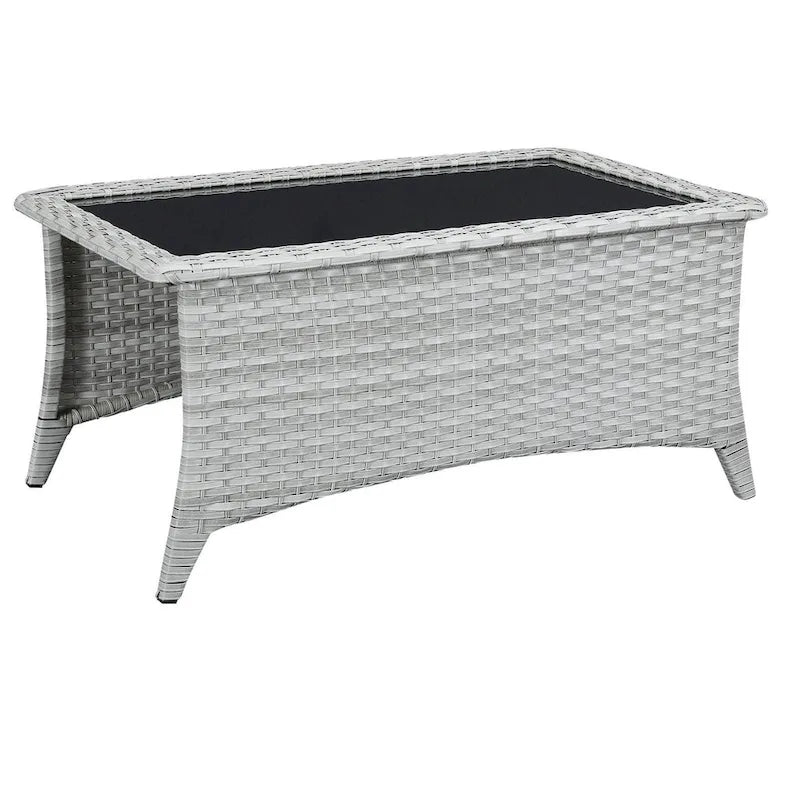 Table basse de patio d'extérieur en osier Pocassy - Rectangulaire - 46.5X28.5X21