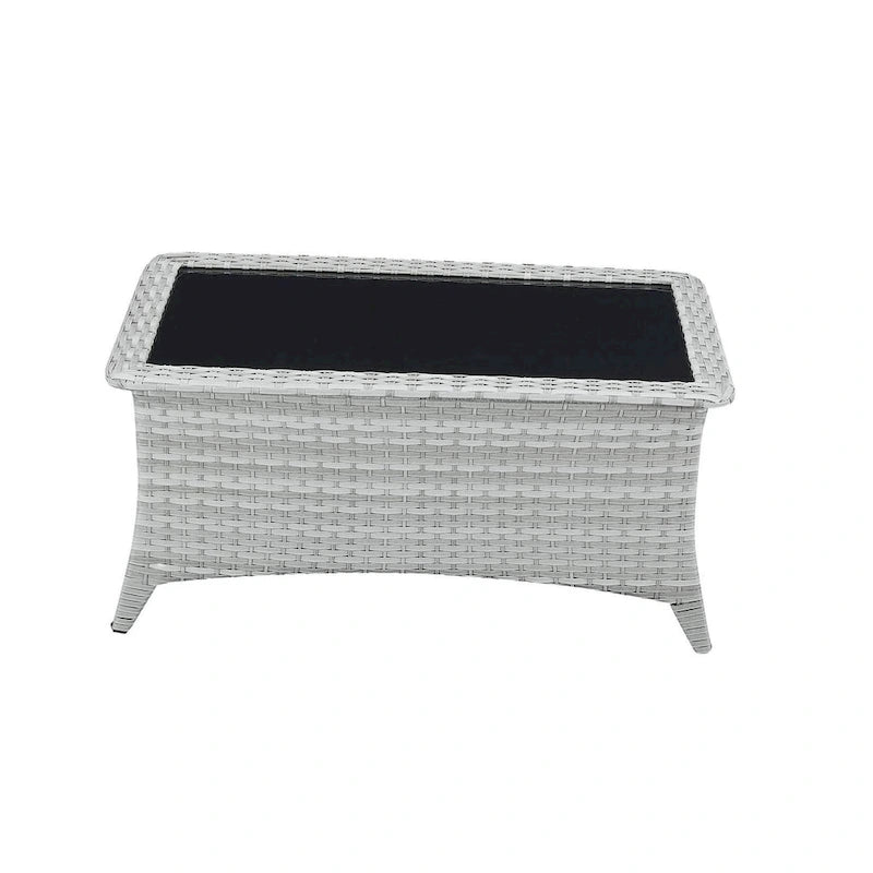 Table basse de patio d'extérieur en osier Pocassy - Rectangulaire - 46.5X28.5X21