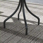 Table d'appoint d'extérieur Outsunny, table de patio ronde de 66 cm avec cadre en acier et plateau à lattes pour le jardin