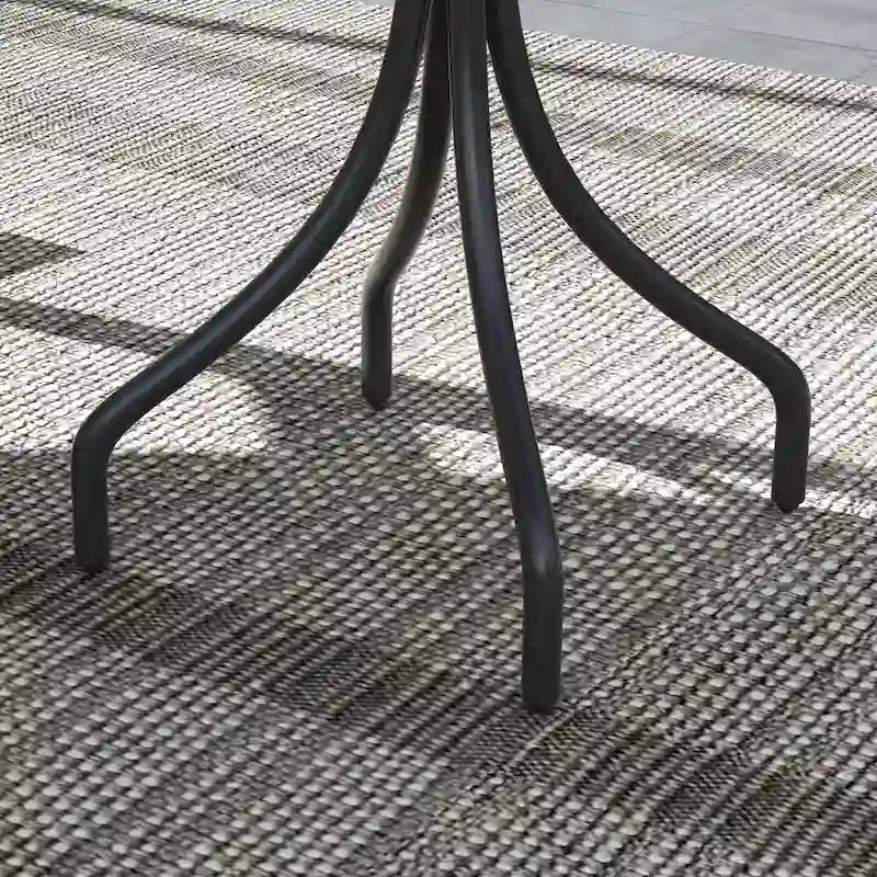 Table d'appoint d'extérieur Outsunny, table de patio ronde de 66 cm avec cadre en acier et plateau à lattes pour le jardin