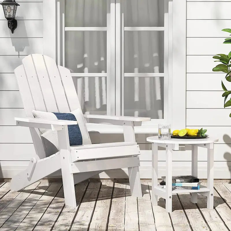 Ensemble de 2 chaises Adirondack pliantes d'extérieur et table WINSOON HIPS toutes saisons