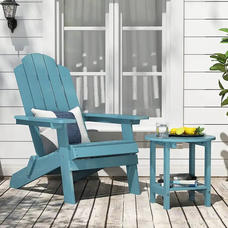 Ensemble de 2 chaises Adirondack pliantes d'extérieur et table WINSOON HIPS toutes saisons