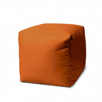 HomeRoots Pouf-ottoman d'intérieur/extérieur de couleur orange uni 17" x 17" x 17"