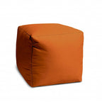 HomeRoots Pouf-ottoman d'intérieur/extérieur de couleur orange uni 17" x 17" x 17"