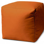 HomeRoots Pouf-ottoman d'intérieur/extérieur de couleur orange uni 17" x 17" x 17"