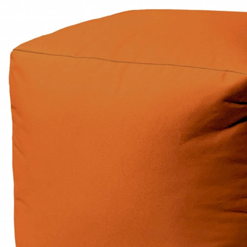 HomeRoots Pouf-ottoman d'intérieur/extérieur de couleur orange uni 17" x 17" x 17"