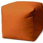 HomeRoots Pouf-ottoman d'intérieur/extérieur de couleur orange uni 17" x 17" x 17"
