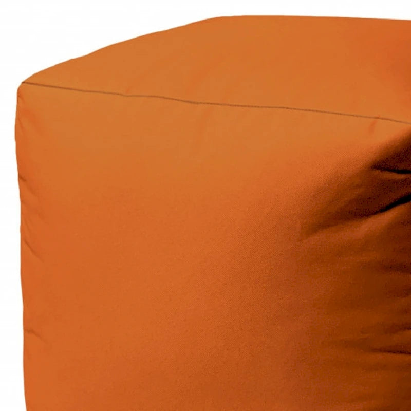 HomeRoots Pouf-ottoman d'intérieur/extérieur de couleur orange uni 17" x 17" x 17"