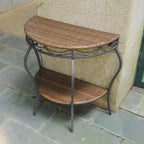 Table d'extérieur demi-lune en résine tressée Valencia