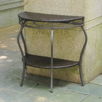 Table d'extérieur demi-lune en résine tressée Valencia