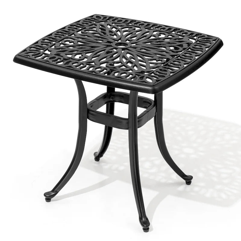 Table d'appoint d'extérieur en fonte d'aluminium Petite table basse de patio