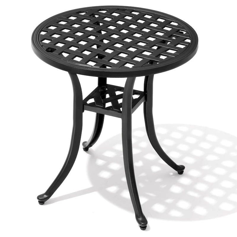 Table d'appoint d'extérieur en fonte d'aluminium Petite table basse de patio