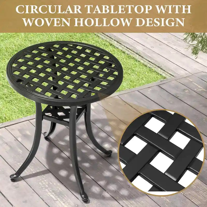 Table d'appoint d'extérieur en fonte d'aluminium Petite table basse de patio