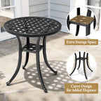 Table d'appoint d'extérieur en fonte d'aluminium Petite table basse de patio