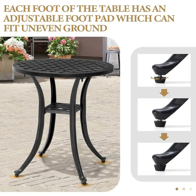 Table d'appoint d'extérieur en fonte d'aluminium Petite table basse de patio