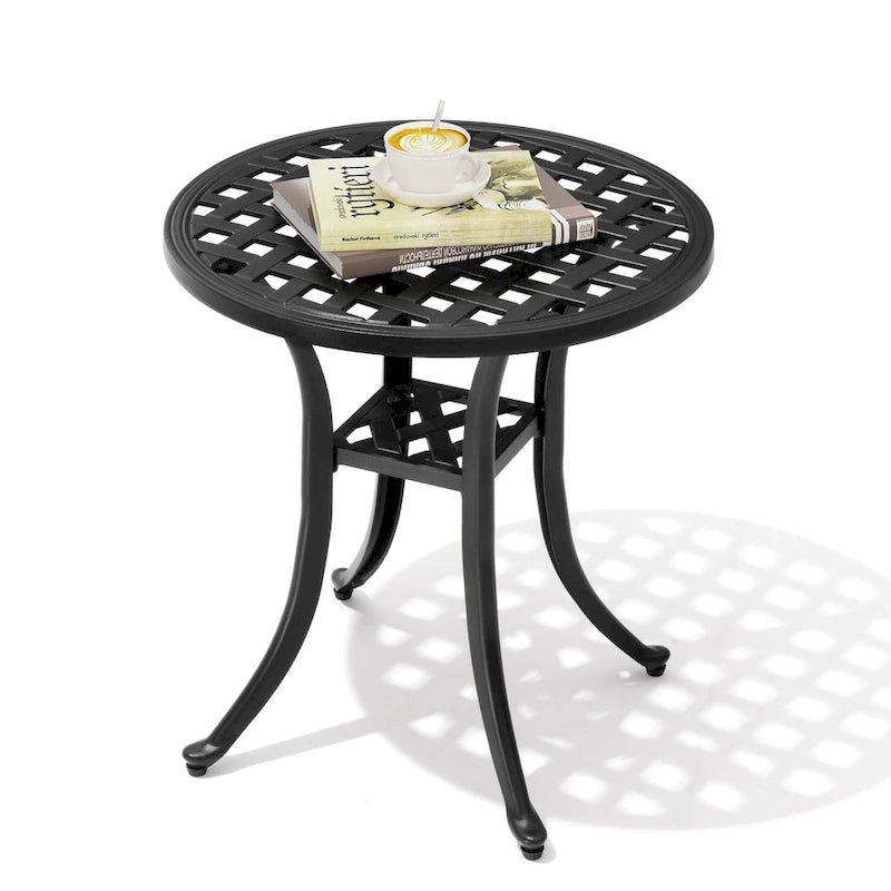 Table d'appoint d'extérieur en fonte d'aluminium Petite table basse de patio