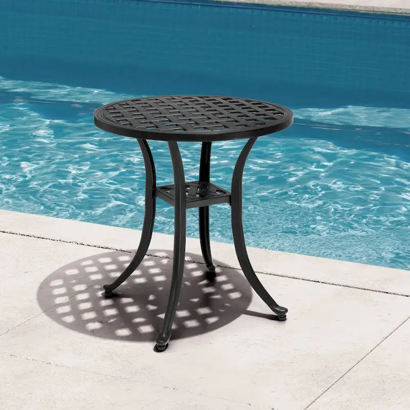 Table d'appoint d'extérieur en fonte d'aluminium Petite table basse de patio