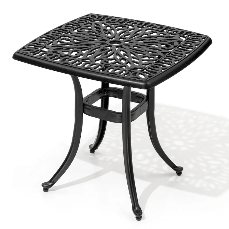 Table d'appoint d'extérieur en fonte d'aluminium Petite table basse de patio