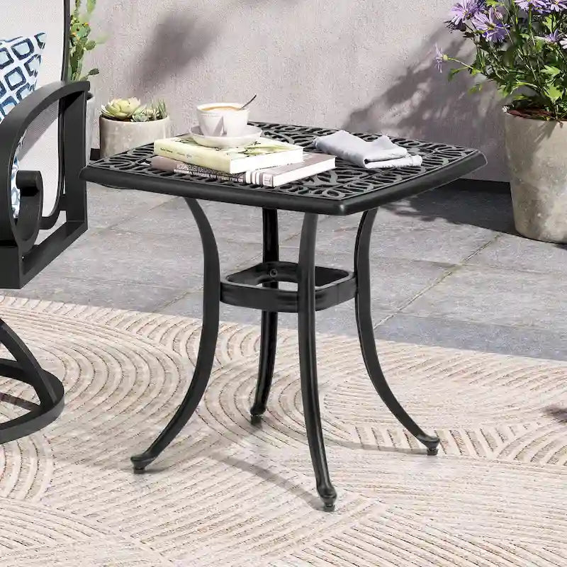 Table d'appoint d'extérieur en fonte d'aluminium Petite table basse de patio