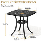 Table d'appoint d'extérieur en fonte d'aluminium Petite table basse de patio