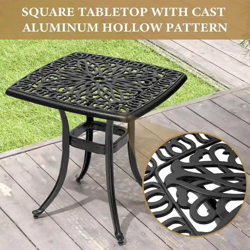 Table d'appoint d'extérieur en fonte d'aluminium Petite table basse de patio