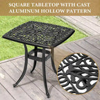 Table d'appoint d'extérieur en fonte d'aluminium Petite table basse de patio