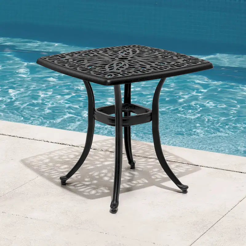Table d'appoint d'extérieur en fonte d'aluminium Petite table basse de patio