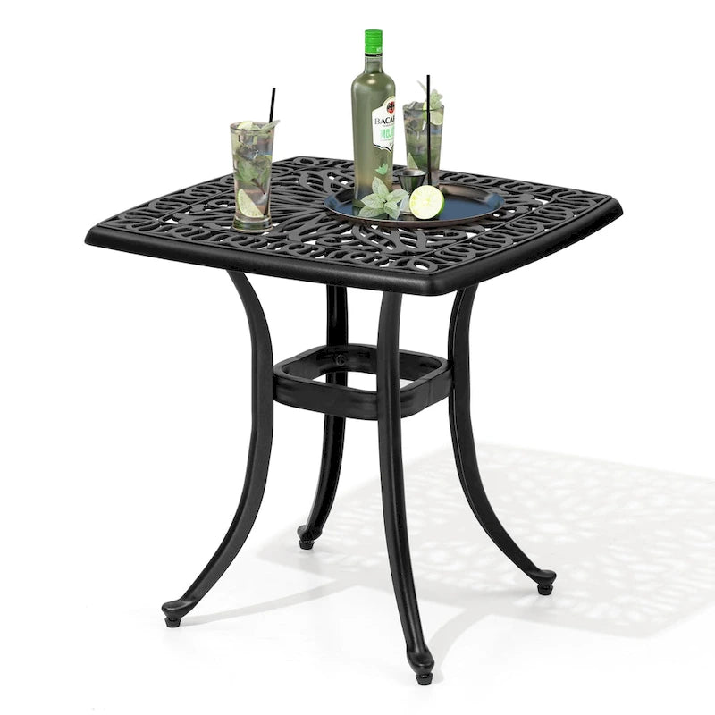 Table d'appoint d'extérieur en fonte d'aluminium Petite table basse de patio