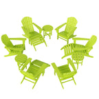 Fauteuil Adirondack Polytrends Altura 12 pièces en polyéthylène résistant aux intempéries avec repose-pieds et table d'appoint