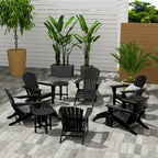 Fauteuil Adirondack Polytrends Altura 12 pièces en polyéthylène résistant aux intempéries avec repose-pieds et table d'appoint