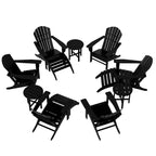 Fauteuil Adirondack Polytrends Altura 12 pièces en polyéthylène résistant aux intempéries avec repose-pieds et table d'appoint