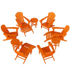Fauteuil Adirondack Polytrends Altura 12 pièces en polyéthylène résistant aux intempéries avec repose-pieds et table d'appoint