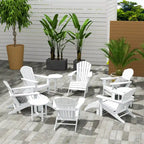 Fauteuil Adirondack Polytrends Altura 12 pièces en polyéthylène résistant aux intempéries avec repose-pieds et table d'appoint