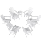 Fauteuil Adirondack Polytrends Altura 12 pièces en polyéthylène résistant aux intempéries avec repose-pieds et table d'appoint