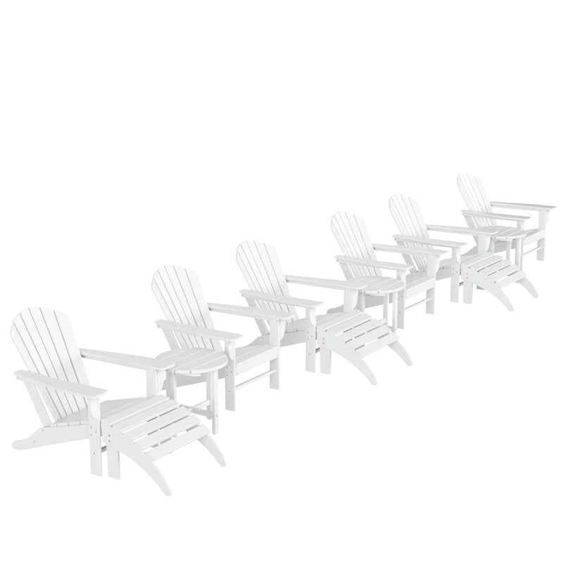 Fauteuil Adirondack Polytrends Altura 12 pièces en polyéthylène résistant aux intempéries avec repose-pieds et table d'appoint