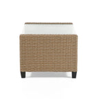 Table basse d'extérieur Alaya moderne en osier et plateau en verre par M&L Co.