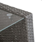 Table basse d'extérieur Alaya moderne en osier et plateau en verre par M&L Co.