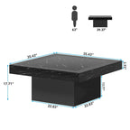 Table basse de ferme carrée, table basse LED en bois composite pour salon